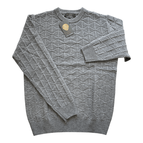 Ansett Wool/Cashmere Textured Crew Neck Pullover 2732 - Ronald King