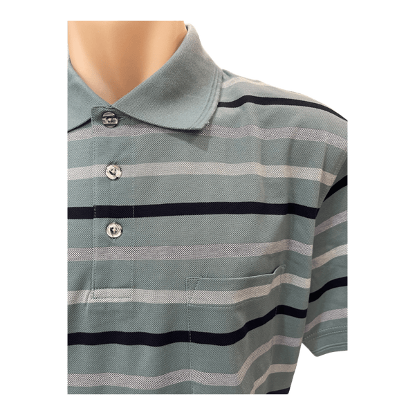 Back Bay Mercerised Cotton Stripe Polo G480104 - Ronald King