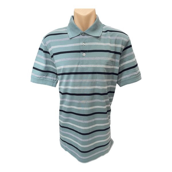 Back Bay Mercerised Cotton Stripe Polo G480104 - Ronald King