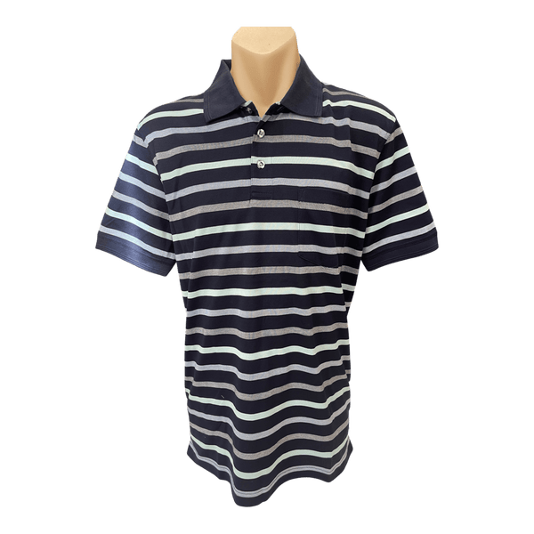 Back Bay Mercerised Cotton Stripe Polo G480104 - Ronald King