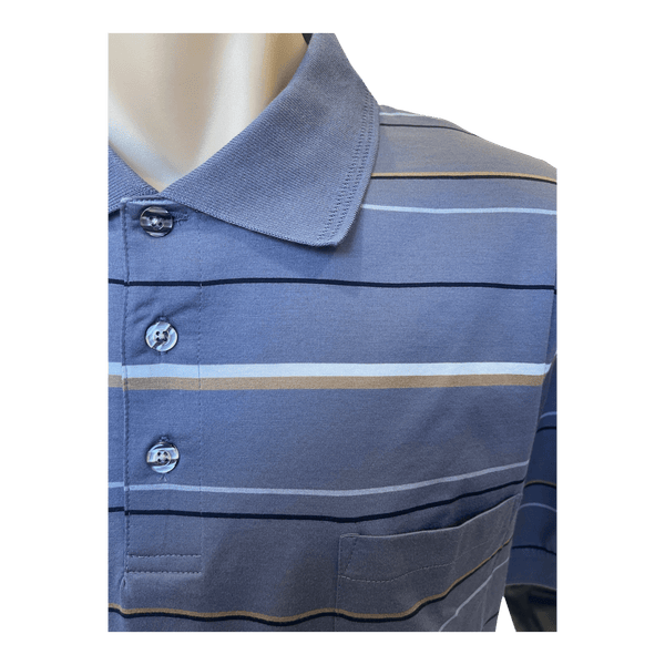 Back Bay Mercerised Cotton Stripe Polo G680106 - Ronald King
