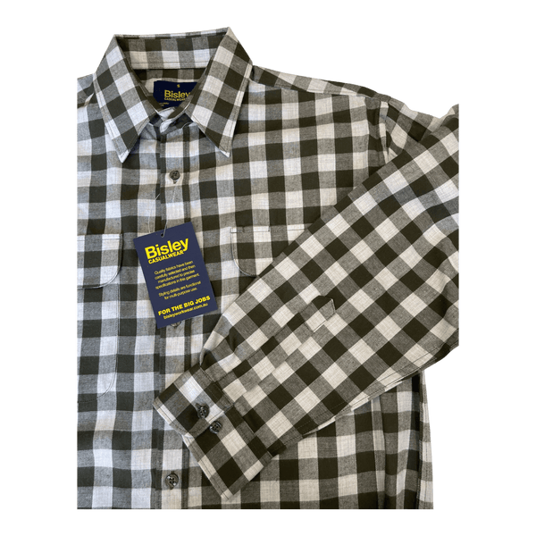 Bisley Brushed Twill Medium Check Long Sleeve Shirt BS70362W - Ronald King