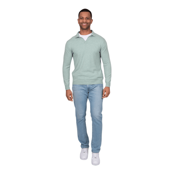 Bridge and Lord Wool Cashmere Open Collar Polo BL5503 - Ronald King