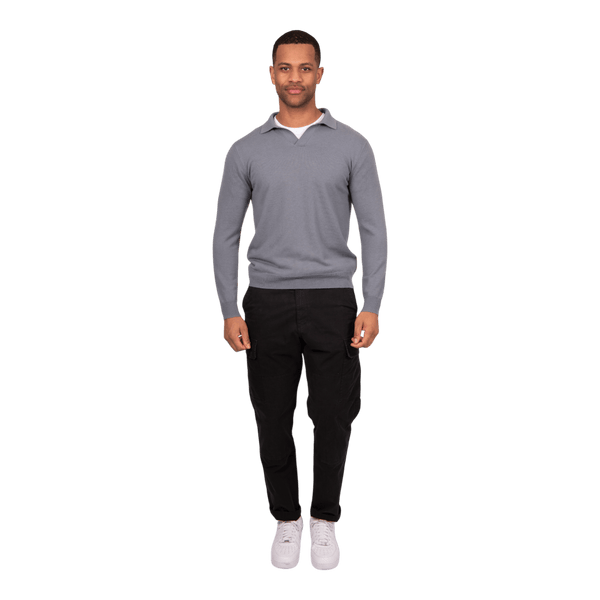 Bridge and Lord Wool Cashmere Open Collar Polo BL5503 - Ronald King