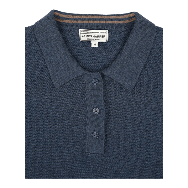 James Harper Wool/Cotton Polo Pullover JHK82 - Ronald King