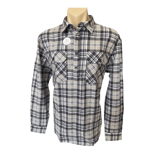 Pilgrim 1/2 Button Front Flannelette Shirt 6141 - Ronald King