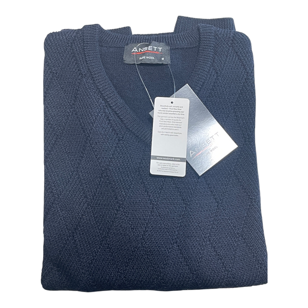 Ansett Pure New Wool Vee Neck Jumper K8123