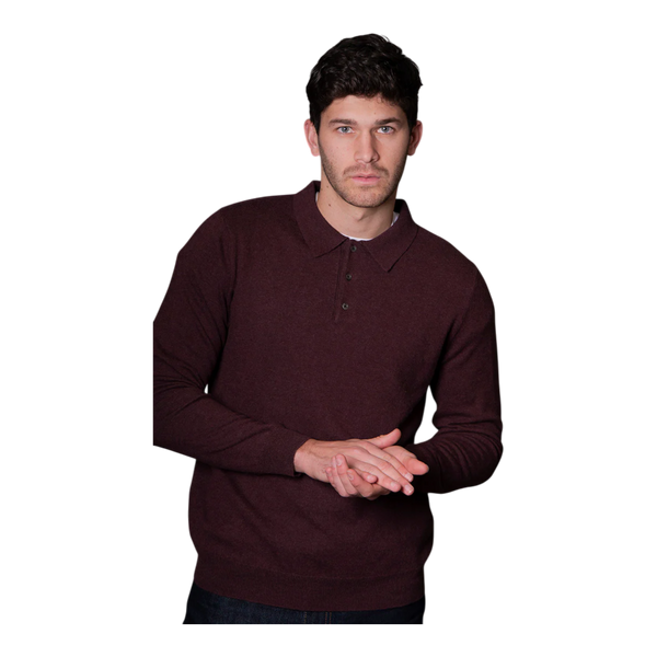 Bridge and Lord Stripe Button Collar Wool/Cashmere Pullover BL6501