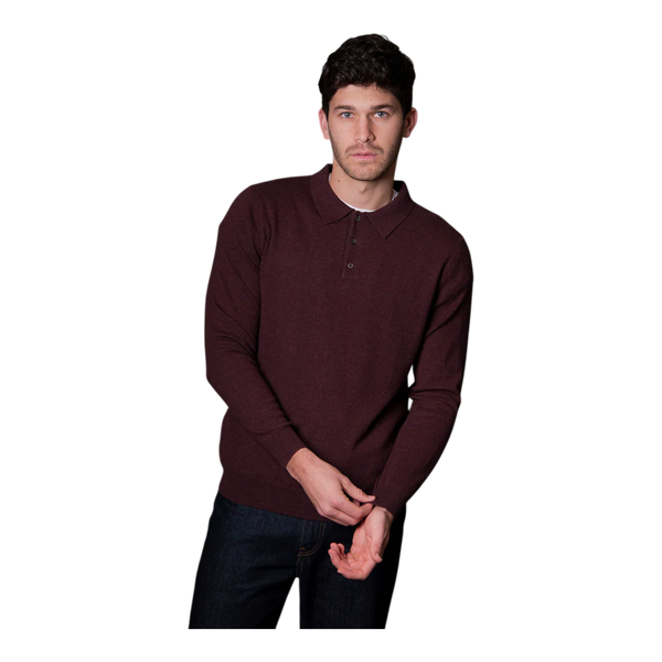 Bridge and Lord Stripe Button Collar Wool/Cashmere Pullover BL6501