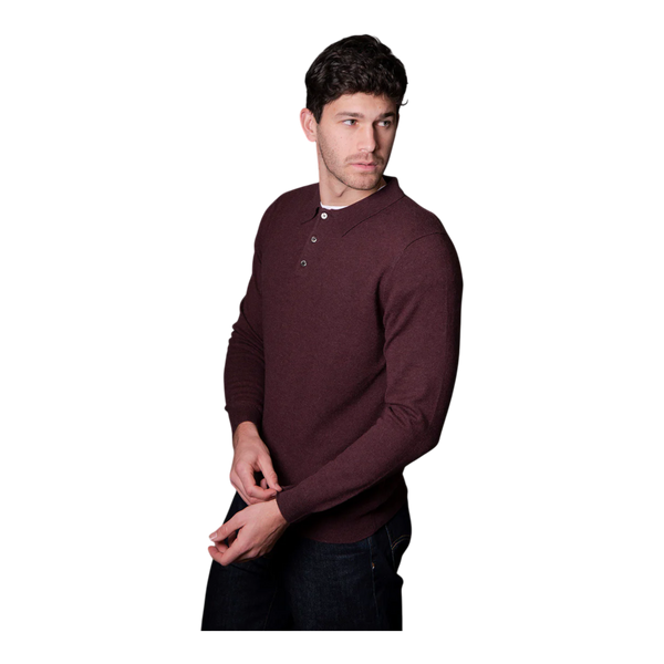 Bridge and Lord Stripe Button Collar Wool/Cashmere Pullover BL6501