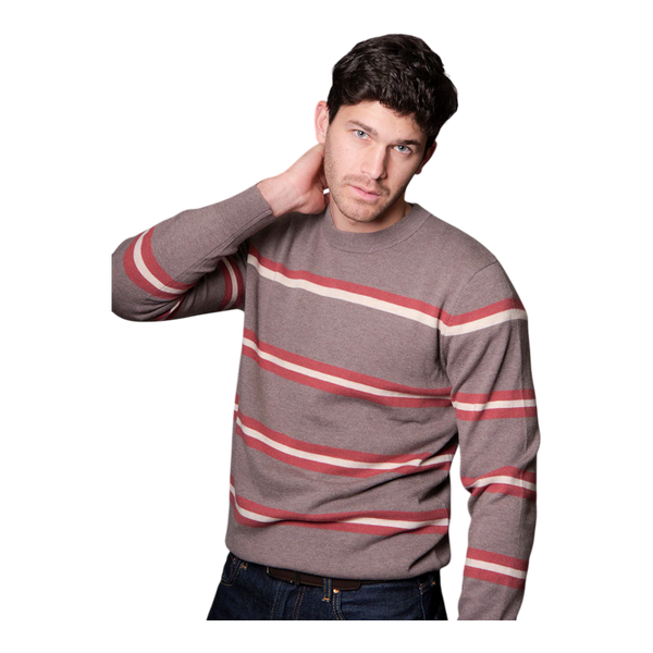 Bridge and Lord Stripe Crew Neck Wool/Cashmere Pullover BL6503
