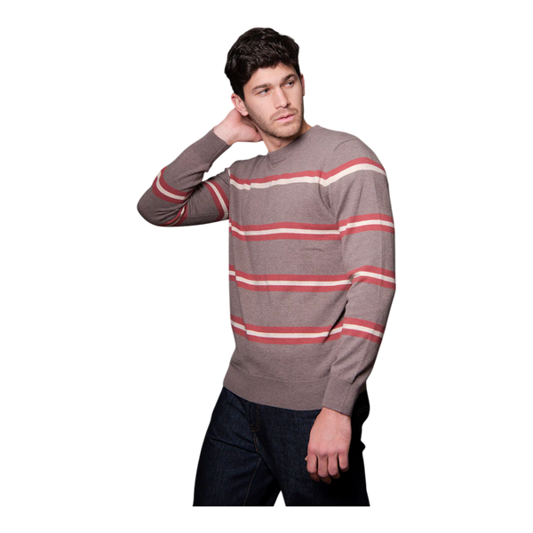 Bridge and Lord Stripe Crew Neck Wool/Cashmere Pullover BL6503