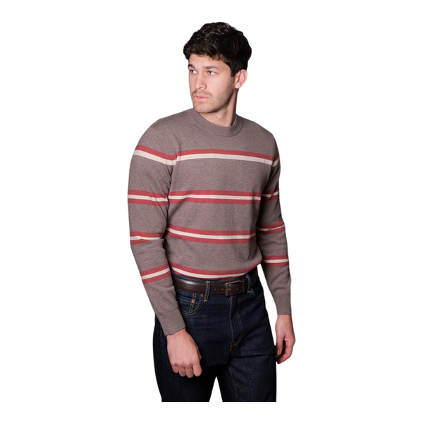 Bridge and Lord Stripe Crew Neck Wool/Cashmere Pullover BL6503