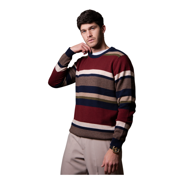 Bridge and Lord Stripe Crew Neck Pullover BL6521