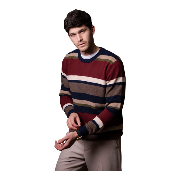 Bridge and Lord Stripe Crew Neck Pullover BL6521