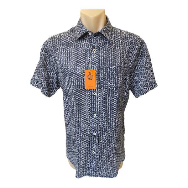 Back Bay S/S Linen Print Shirt G680231