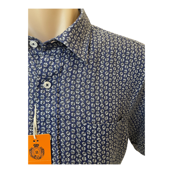 Back Bay S/S Linen Print Shirt G680231