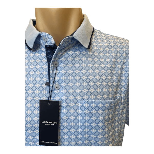 Ambassador Print Pattern Polo 600 - Ronald King