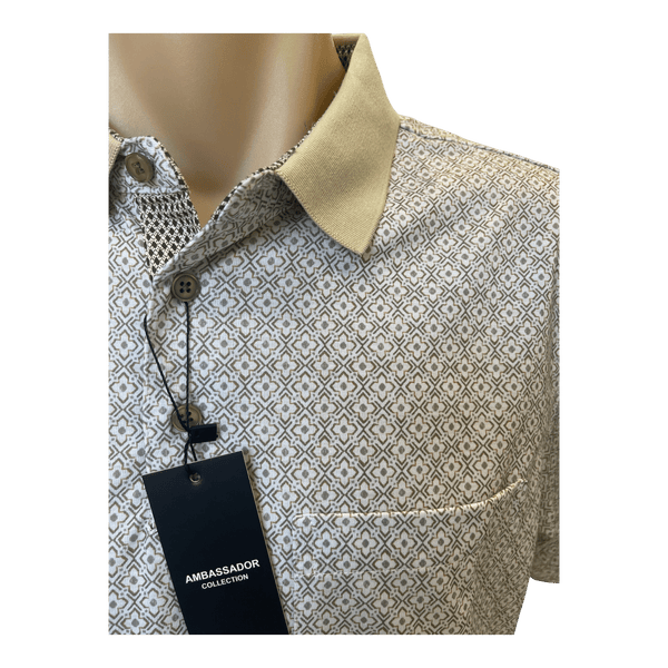 Ambassador Print Pattern Polo 600 - Ronald King