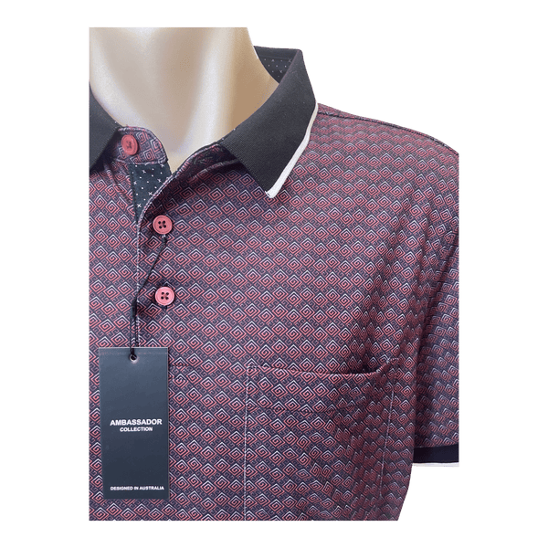 Ambassador Print Pattern Polo 600 - Ronald King