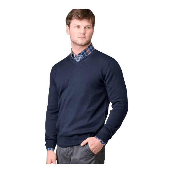 Ansett Black Label Fine Merino Vee Neck Pullover 6723 - Ronald King