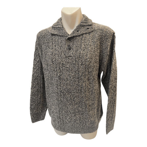Ansett Pure New Wool Button Neck Jumper K8256 - Ronald King