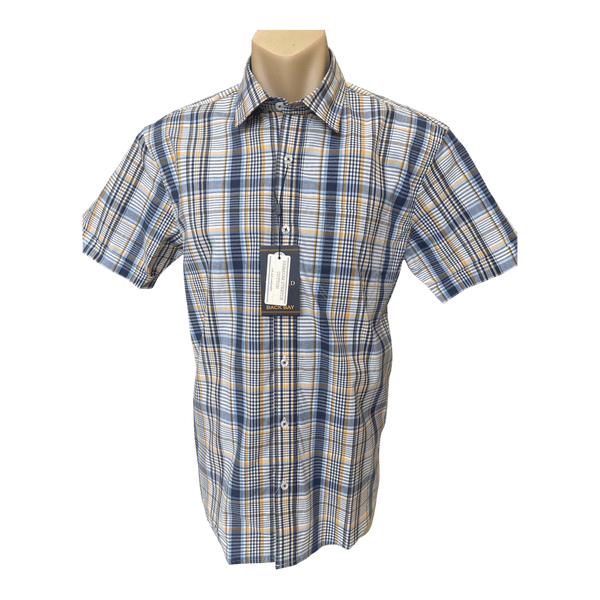 Back Bay Cotton Spandex Short Sleeve Check Shirt G480212 - Ronald King
