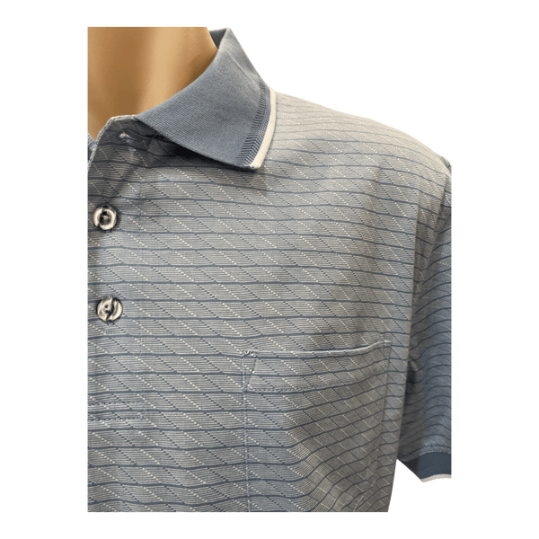 Back Bay Mercerised Cotton Jacquard Polo G480100 - Ronald King