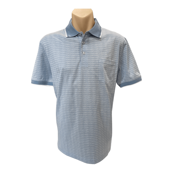 Back Bay Mercerised Cotton Jacquard Polo G480100 - Ronald King