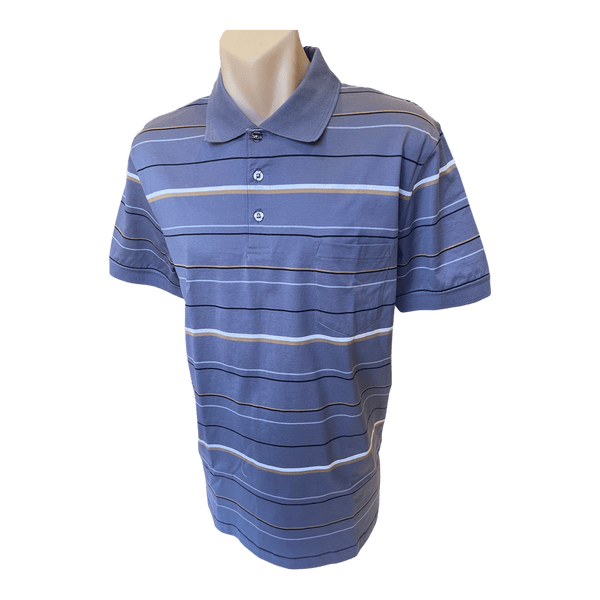 Back Bay Mercerised Cotton Stripe Polo G680106 - Ronald King