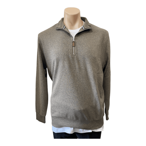 Back Bay Waffle Knit 1/4 Zip Top G380111 - Ronald King