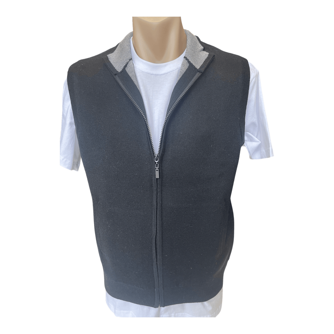 Berlin Wool Blend Zip Through Vest K360 - Ronald King