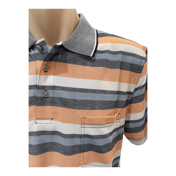 Blue Horizon Stripe Polo BH48422 - Ronald King