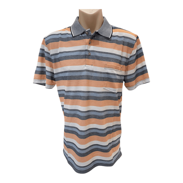 Blue Horizon Stripe Polo BH48422 - Ronald King