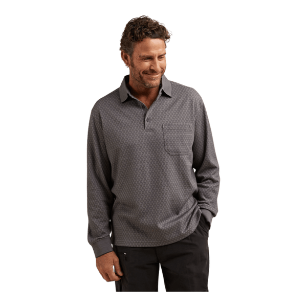 Breakaway Diamond Micro Prima Long Sleeve Polo 62252 - Ronald King