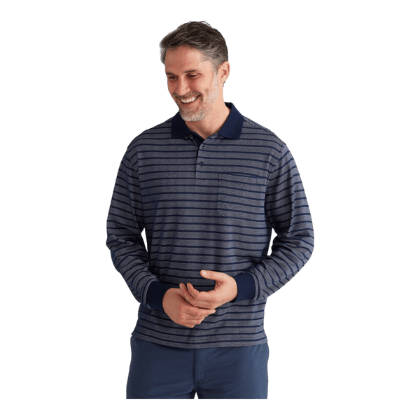 Breakaway Stripe Micro Prima L/S Polo 62143 - Ronald King