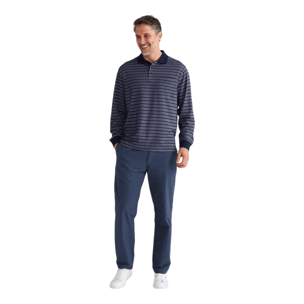 Breakaway Stripe Micro Prima L/S Polo 62143 - Ronald King