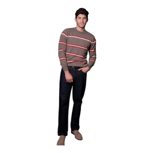 Bridge and Lord Stripe Crew Neck Wool/Cashmere Pullover BL6503 - Ronald King