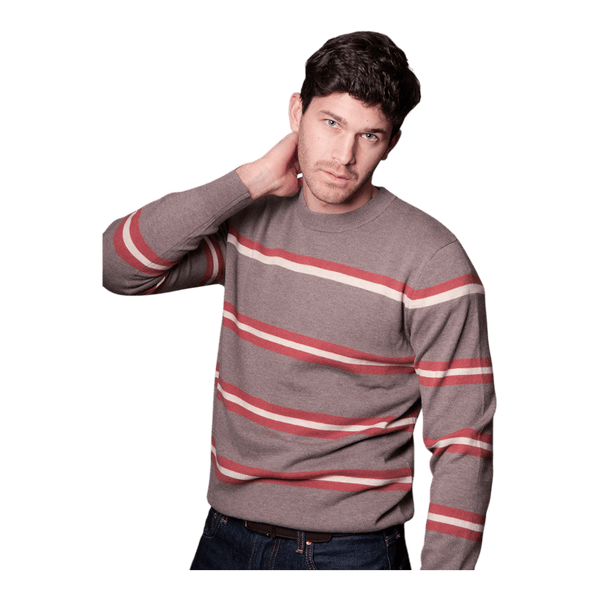 Bridge and Lord Stripe Crew Neck Wool/Cashmere Pullover BL6503 - Ronald King
