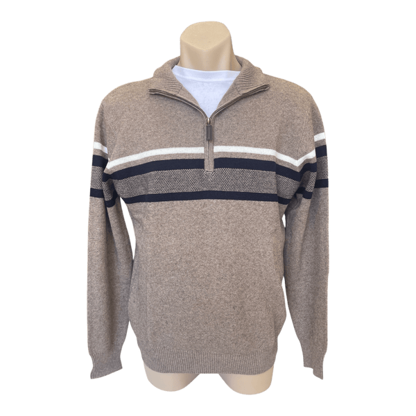 Bridgeport Half Zip Cotton/Wool Blend Pullover B6218 - Ronald King