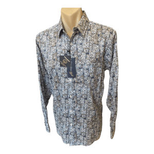 Cipollini Gold Printed Fine Swiss Cotton Shirt 4104 - Ronald King