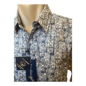 Cipollini Gold Printed Fine Swiss Cotton Shirt 4104 - Ronald King