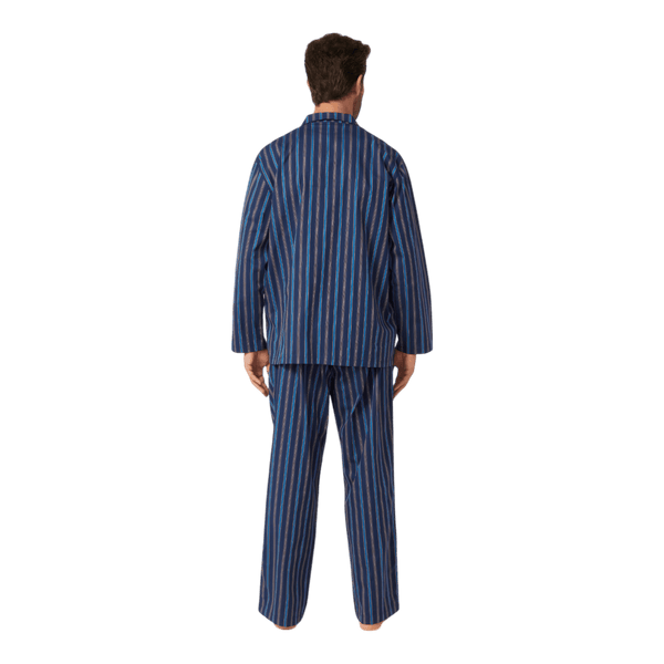 Contare Satin Stripe Cotton Long Leg Light Weight Pyjama C235000 - Ronald King