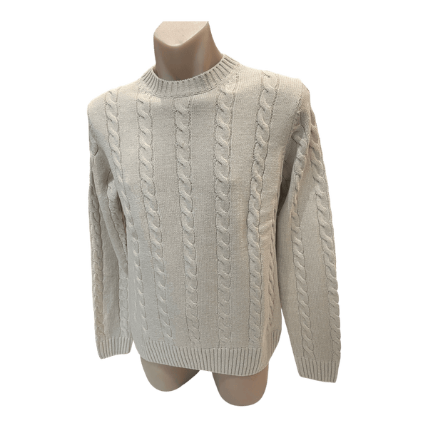 Hechter Cable Cotton Blend Crew Neck Pullover DK780 - Ronald King