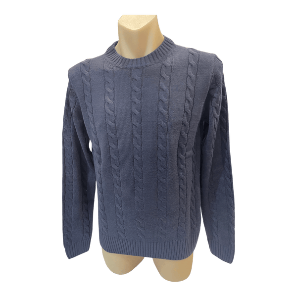 Hechter Cable Cotton Blend Crew Neck Pullover DK780 - Ronald King