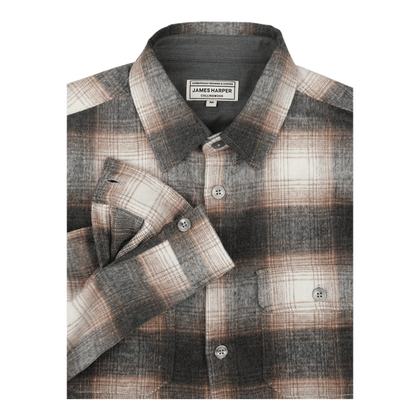 James Harper Large Check Wool Blend Overshirt JHJ151 - Ronald King