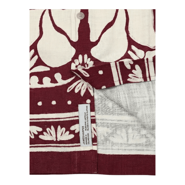 James Harper Linen Blend Print S/S Shirt JHS719 - Ronald King