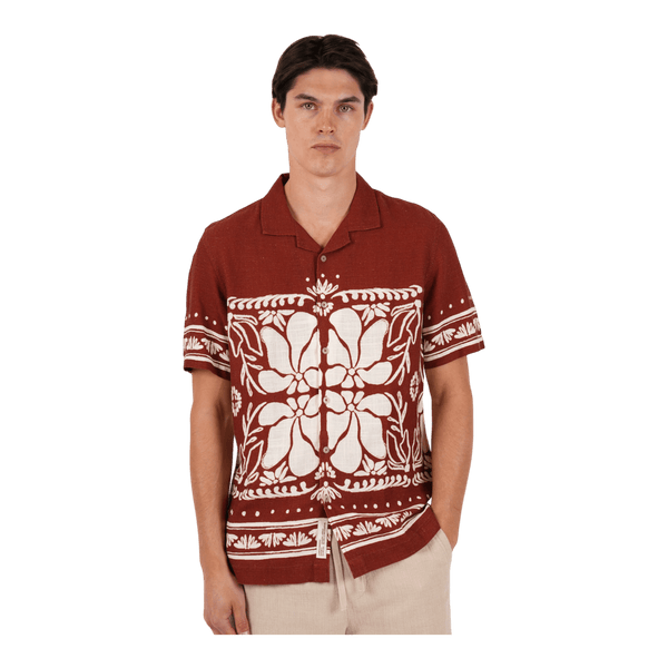 James Harper Linen Blend Print S/S Shirt JHS719 - Ronald King