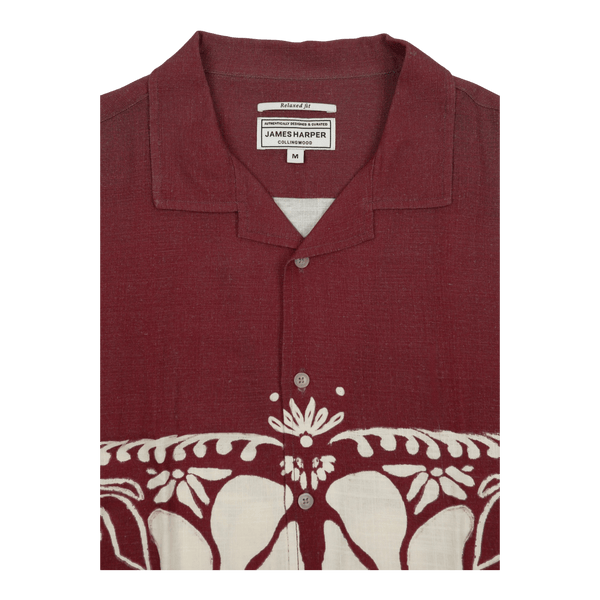 James Harper Linen Blend Print S/S Shirt JHS719 - Ronald King