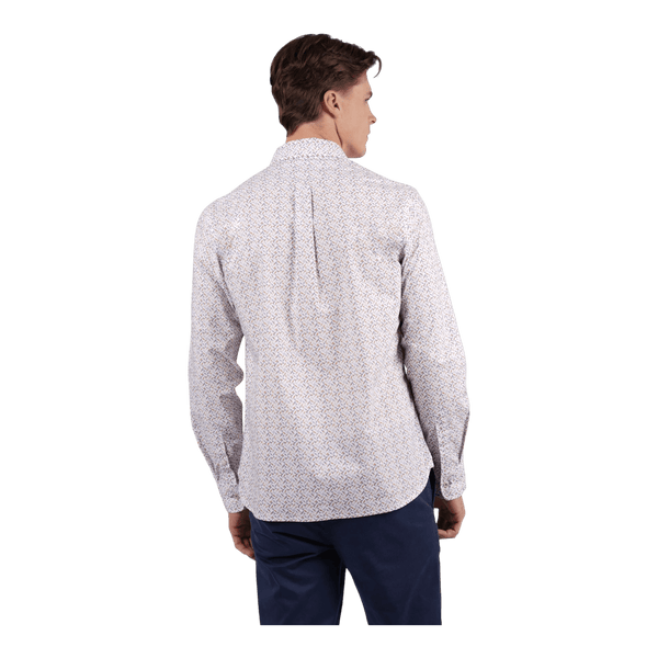 James Harper Peach Cotton Poplin Geo Print L/S Shirt JHS718 - Ronald King